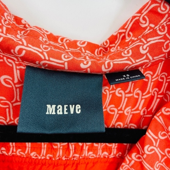 ANTHROPOLOGIE Maeve Carlotta Ruched Shirt Dress Elastic Waist Pockets Size XS - Picture 5 of 7